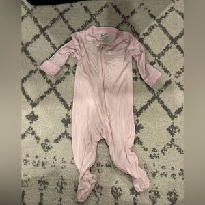 Nike Light Pink Zip-Front Footed One-Piece